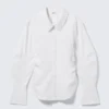 Fitted Ruched Waist Shirt – White