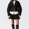 Fitted Scuba Zip Jacket – Black