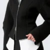 Fitted Scuba Zip Jacket – Black
