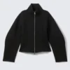 Fitted Scuba Zip Jacket – Black