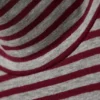 Fitted Striped Turtleneck Top – Grey & Red Stripes