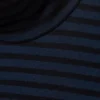 Fitted Striped Turtleneck Top – Striped Dark Blue