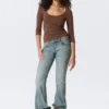 Fitted Three-Quarter Sleeve Top – Dark Brown