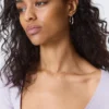Fitted Three-Quarter Sleeve Top – Light Lilac