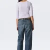 Fitted Three-Quarter Sleeve Top – Light Lilac
