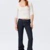 Fitted Three-Quarter Sleeve Top – Off-White