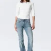Fitted Three-Quarter Sleeve Top – White