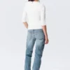Fitted Three-Quarter Sleeve Top – White