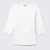 Fitted Three-Quarter Sleeve Top – White