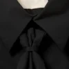 Fitted Tie Detail Poplin Shirt – Black