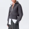 Fitted Turtleneck Wool Sweater – Dark Grey