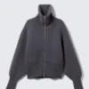 Fitted Turtleneck Wool Sweater – Dark Grey