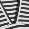 Fitted V-Neck Sleeveless Top – Black/White Stripe