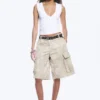 Fitted V-Neck Sleeveless Top – White