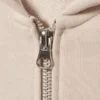 Fitted Zip Hoodie – Dusty Cream