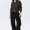 Fitted Zip Hoodie – Washed Black