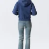 Fitted Zip Hoodie – Washed Dark Blue