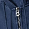 Fitted Zip Hoodie – Washed Dark Blue