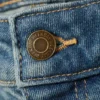 Flame Low Rise Slim Flared Leg Twist Jeans – Turquoise Dust – Medium Blue