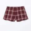 Flannel Boxer Shorts – Dark Red Check