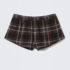 Flannel Pyjama Boxer Shorts – Checked Brown