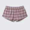 Flannel Pyjama Boxer Shorts – Purple Check