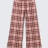 Flannel Pyjama Trousers – Pink & Brown Check