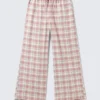 Flannel Pyjama Trousers – Pink & White Check