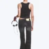Flare Low Rise Flared Skinny Jeans – Mustard Black – Black | Cheap Monday Gb