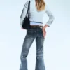 Flare Low Rise Flared Skinny Jeans – Steel Blue – Medium Blue | Cheap Monday Gb