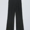 Flared Suit Trousers – Black