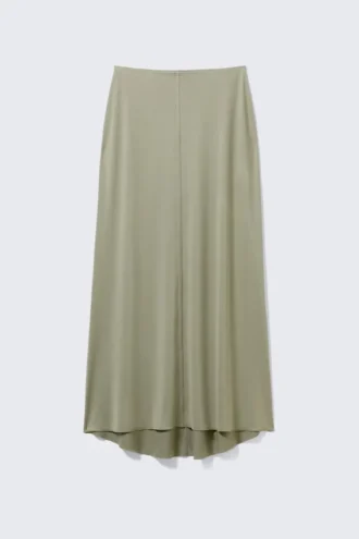 Flowy High-Low Maxi Skirt – Khaki Green