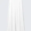 Flowy High-Low Maxi Skirt – White
