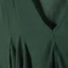 Flowy V-Neck Mini Dress – Dark Green