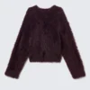 Fluffy Knitted Sweater – Dark Plum