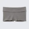 Folded Ribbed Cotton Hot Pants – Grey