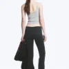 Folded Waist Flared Yoga Tights – Dark Grey