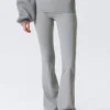 Folded Waist Flared Yoga Tights – Light Dusty Grey