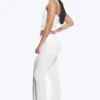 Folded Waist Flared Yoga Tights – White
