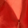 Frayed Asymmetric Mini Twill Skirt – Light Red