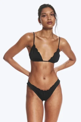 Frill Bikini Bottoms – Black