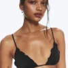 Frill Bikini Top – Black