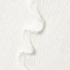 Frill-Edge Ribbed Knitted Top – White