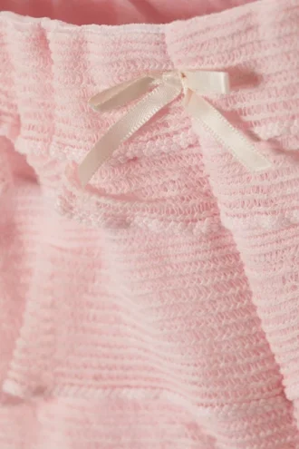 Frilled Lace Mini Shorts – Light Pink