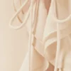 Frilled Long-Sleeved Blouse – Beige