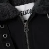 Fur-Lined Canvas Jacket – Black