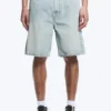 Galaxy Mid Rise Loose Denim Shorts – Dream Blue – Light Blue
