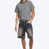 Galaxy Mid Rise Loose Denim Shorts – Laser Blue – Medium Blue