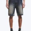 Galaxy Mid Rise Loose Denim Shorts – Laser Blue – Medium Blue