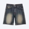 Galaxy Mid Rise Loose Denim Shorts – Laser Blue – Medium Blue